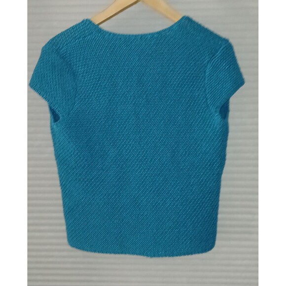Jones New York Heavy Knit Sweater Vest Sz Small Turquoise Blue Preppy Button - Picture 2 of 6